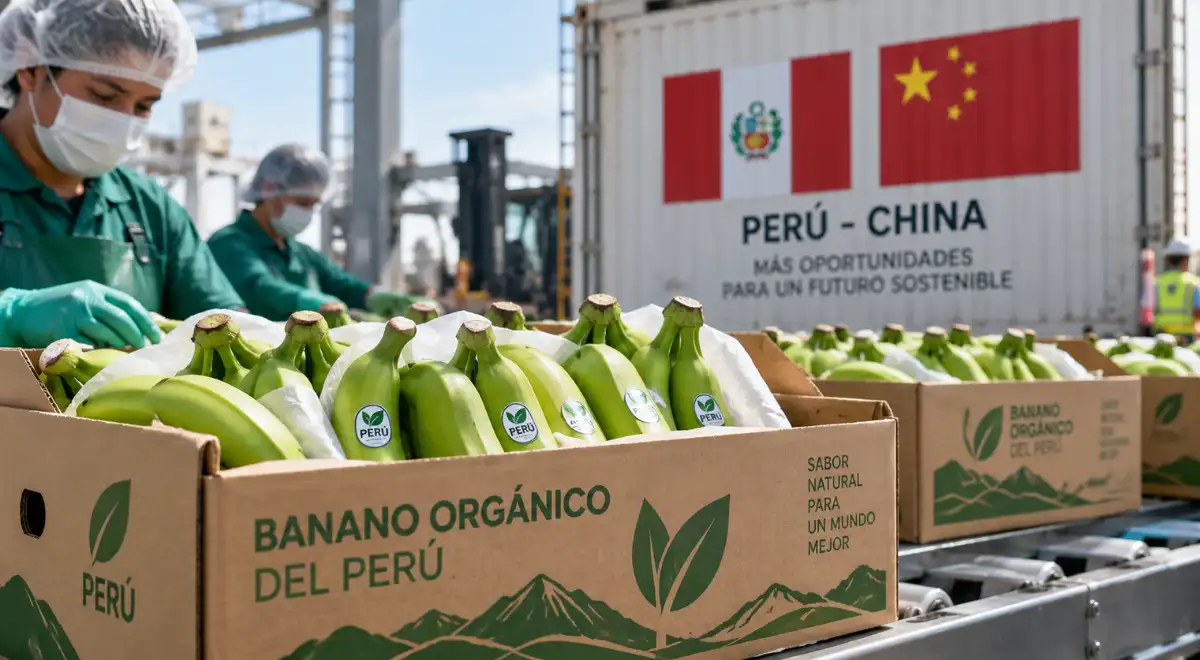 Perú realizó su primera exportación de 20 toneladas de banano orgánico a China, abriendo un nuevo mercado para los productores nacionales.