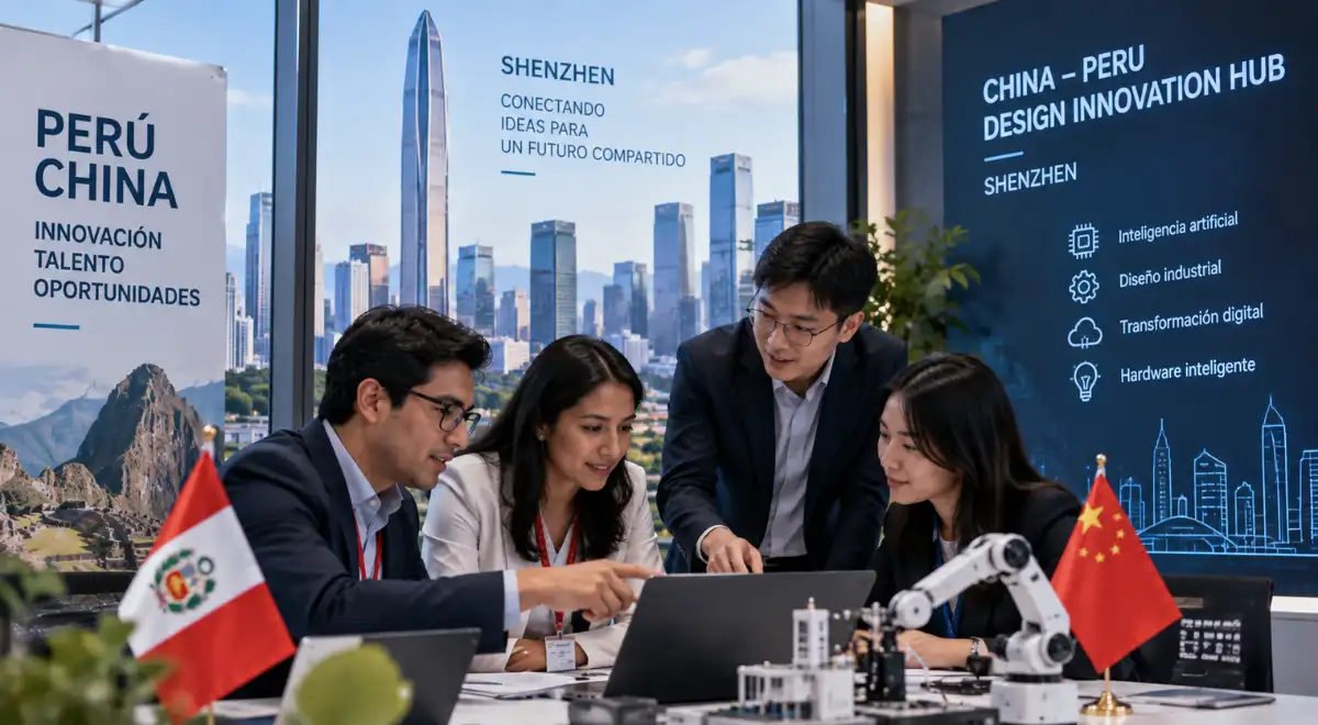 El China–Peru Design Innovation Hub tendrá su sede en Shenzhen y conectará al ecosistema peruano con actores tecnológicos chinos.