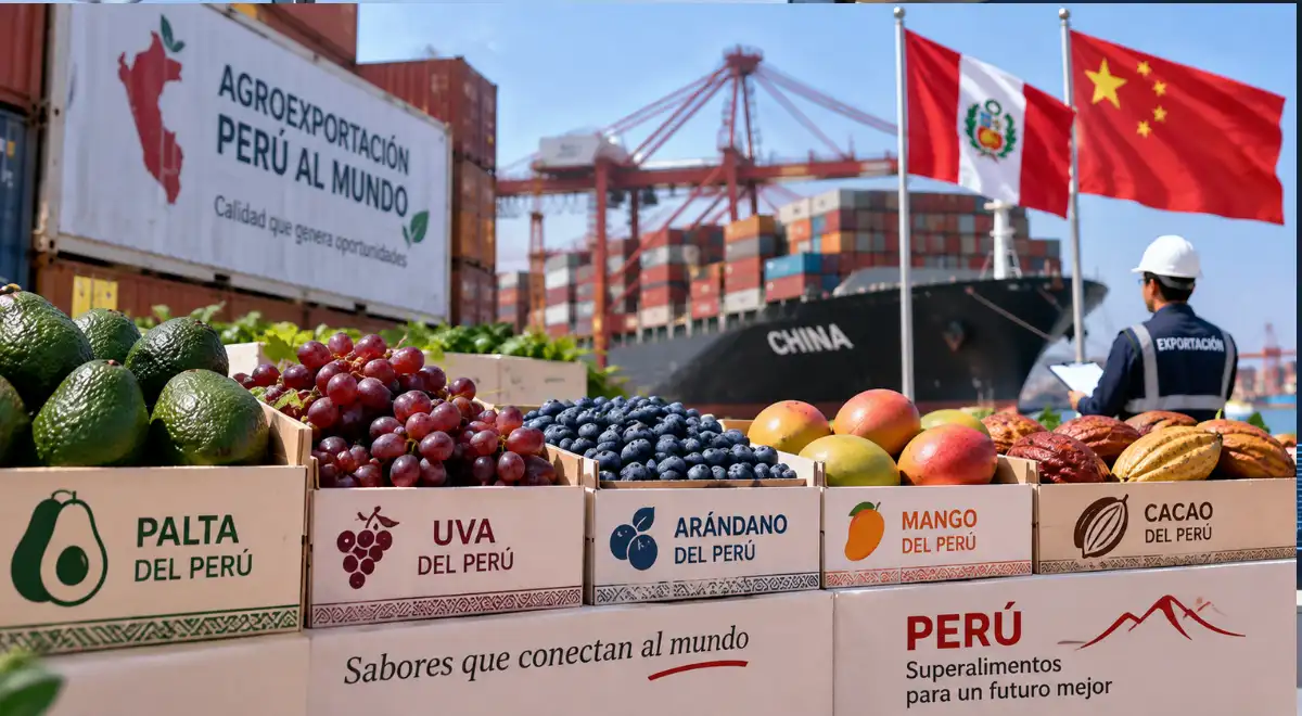 China figura entre los diez principales mercados de las agroexportaciones peruanas durante los primeros siete meses de 2026.