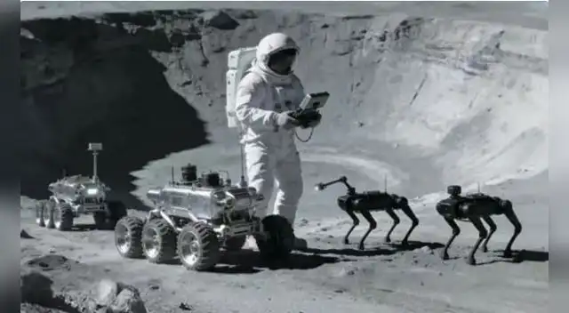 Perros robots protegerán la base lunar que China planea